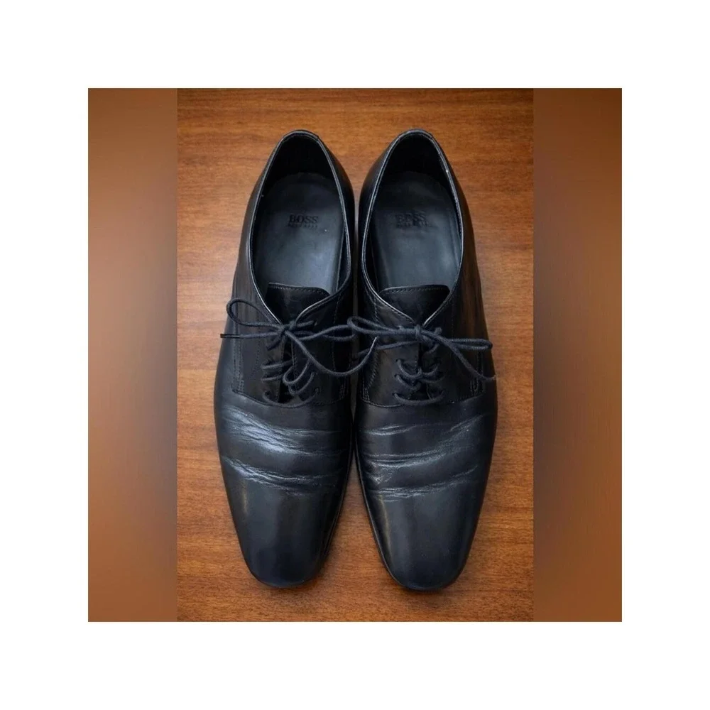 ✨ Hugo Boss Black Leather Oxford Verona Dress Shoes Men 11 ✨